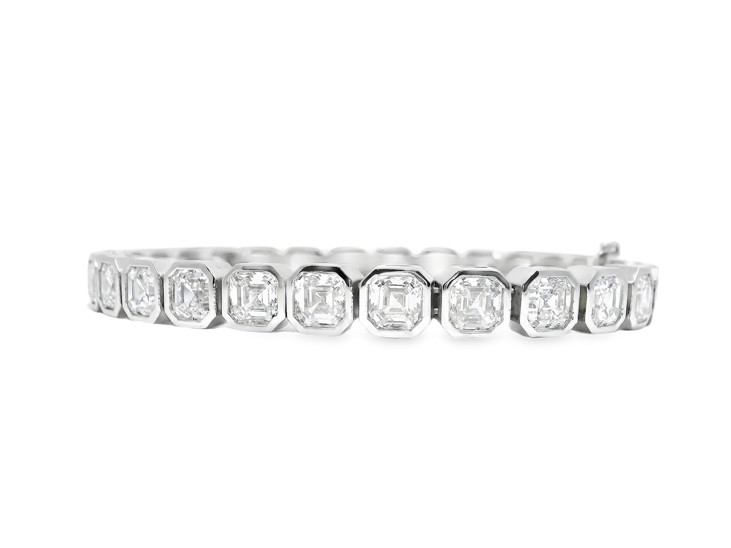 16.79CT Asher Cut Lab Diamond Bracelet 14k White Gold