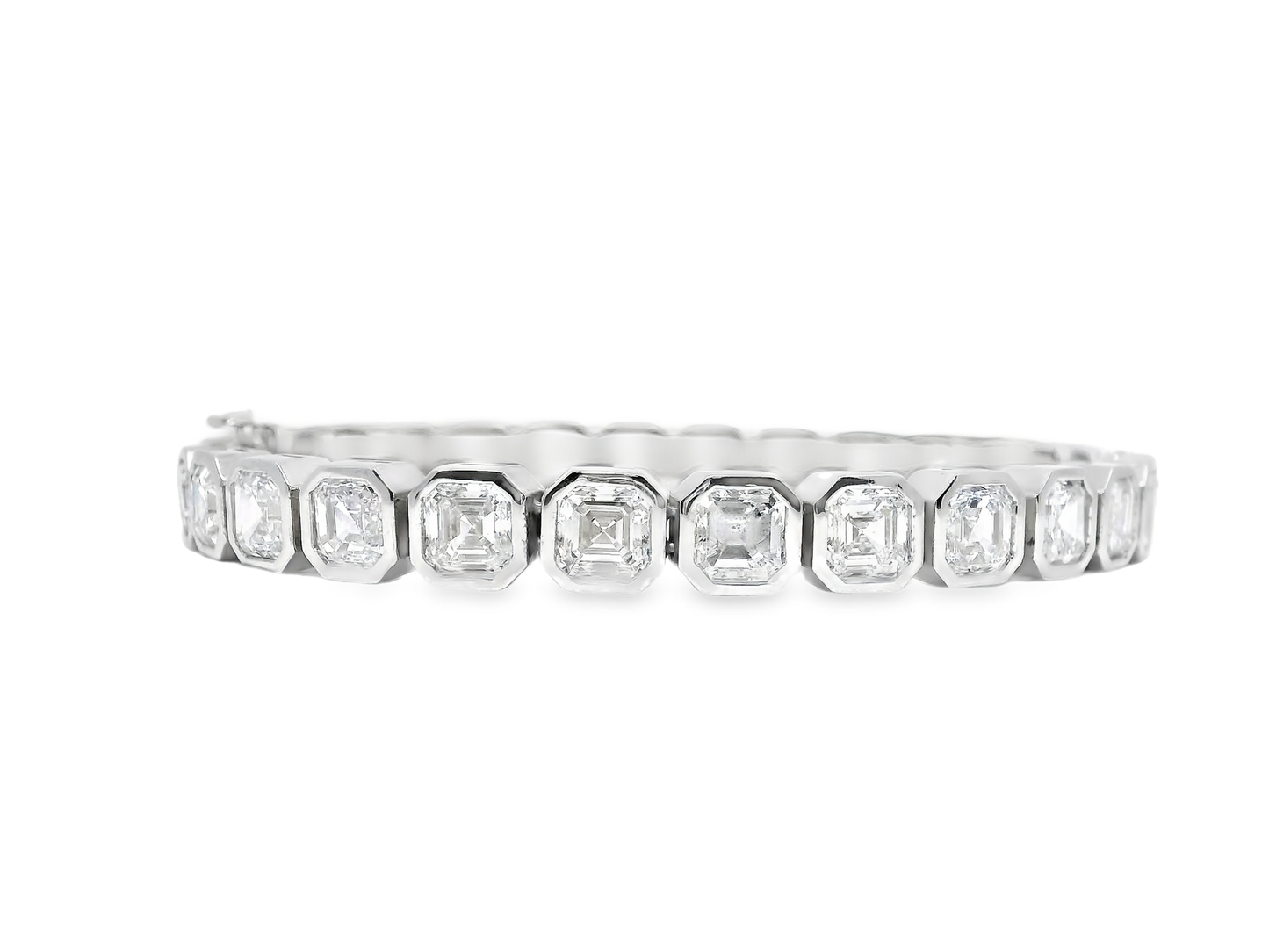 16.79CT Asher Cut Lab Diamond Bracelet 14k White Gold
