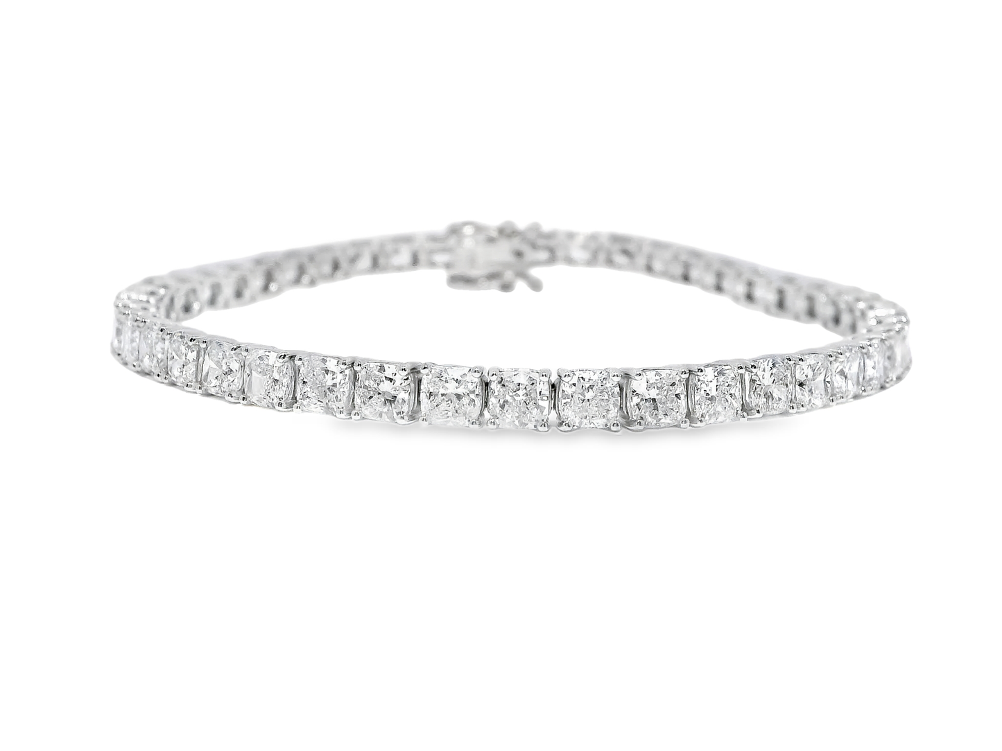 11.45CT Radiant Lab Diamond Bracelet 14k White Gold