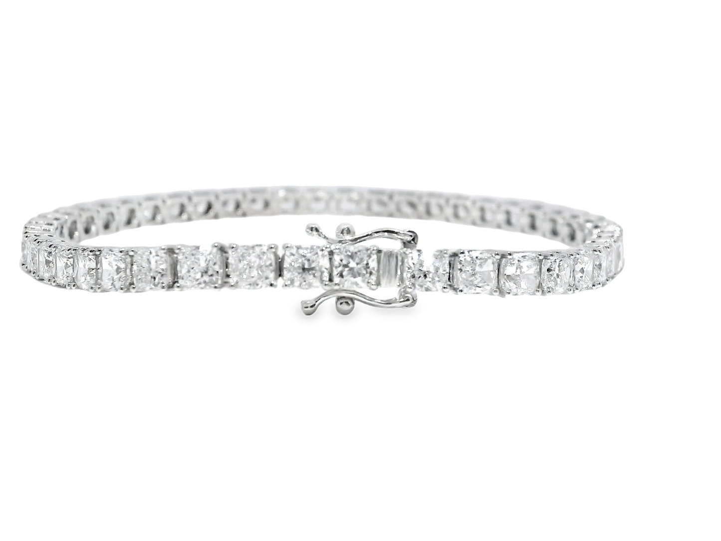 11.45CT Radiant Lab Diamond Bracelet 14k White Gold