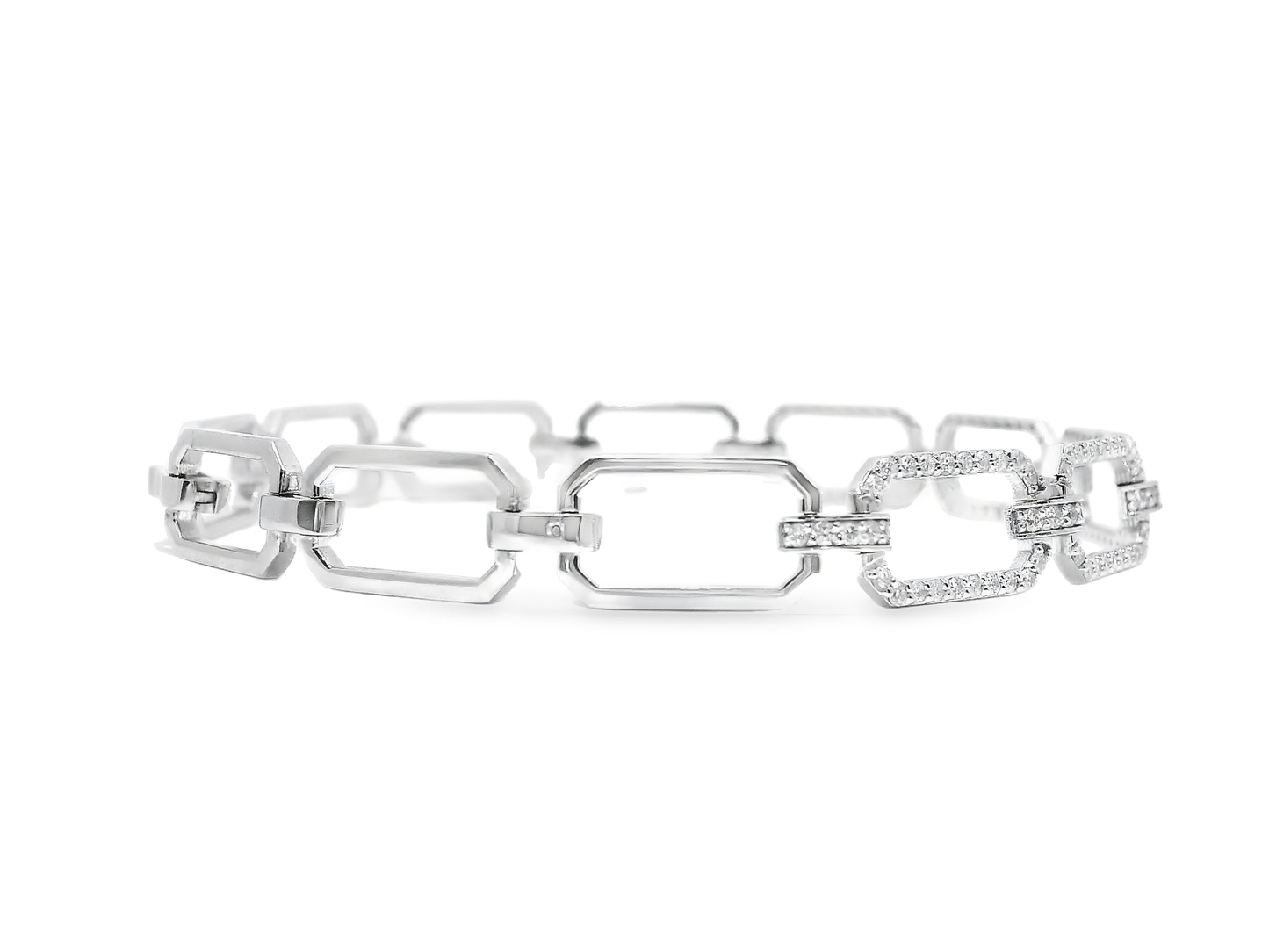 0.98CT Diamond Bracelet 14k White Gold