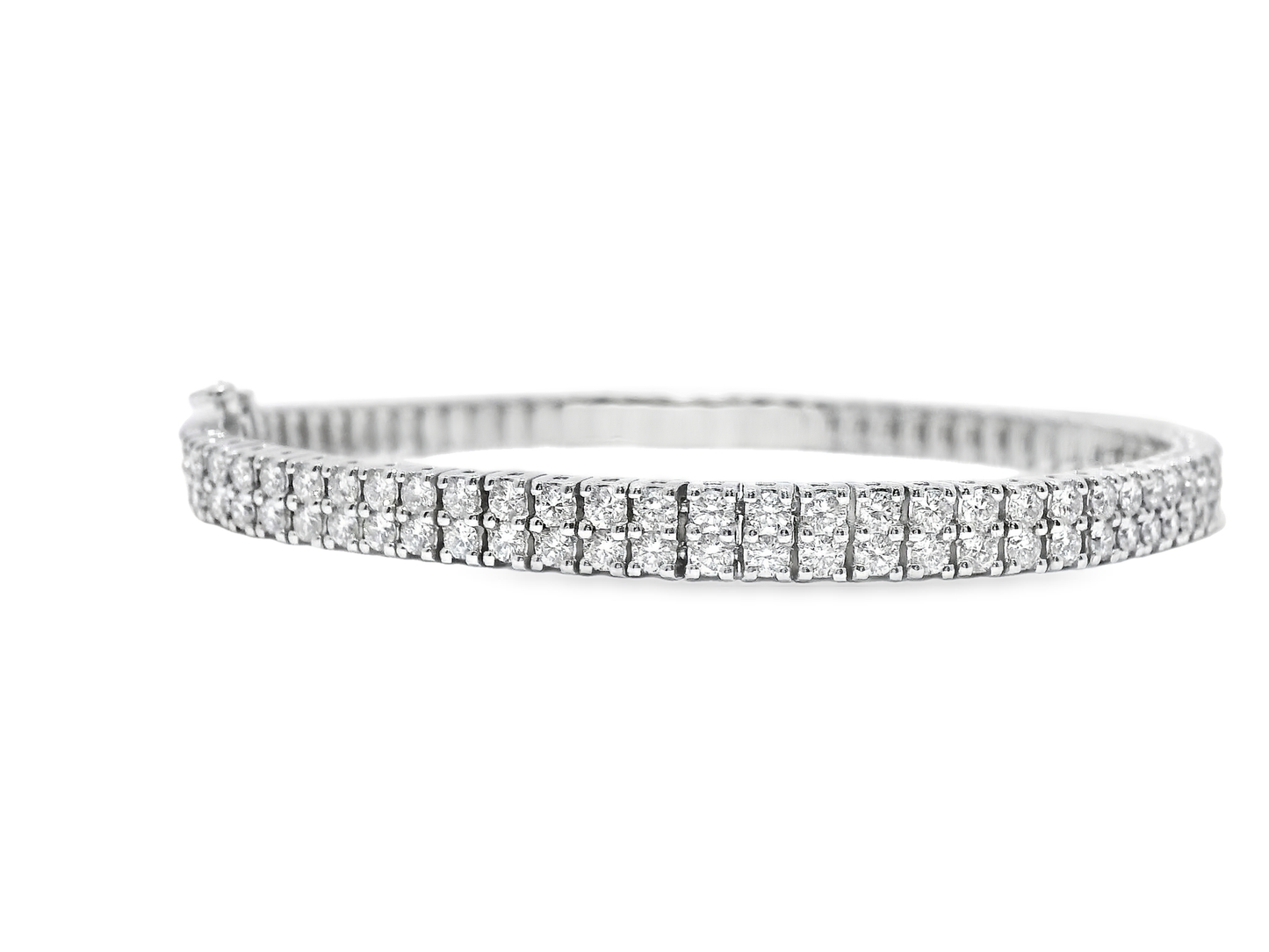 4.32CT Diamond 2 Row Tennis Bracelet 14k White Gold