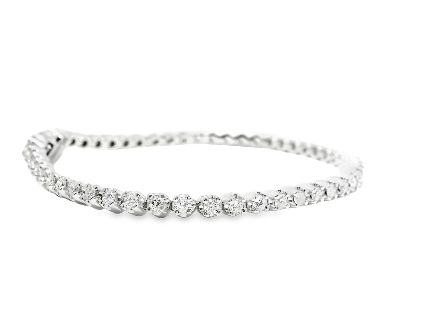 1.52CT Diamond Tennis Bracelet 14k White Gold