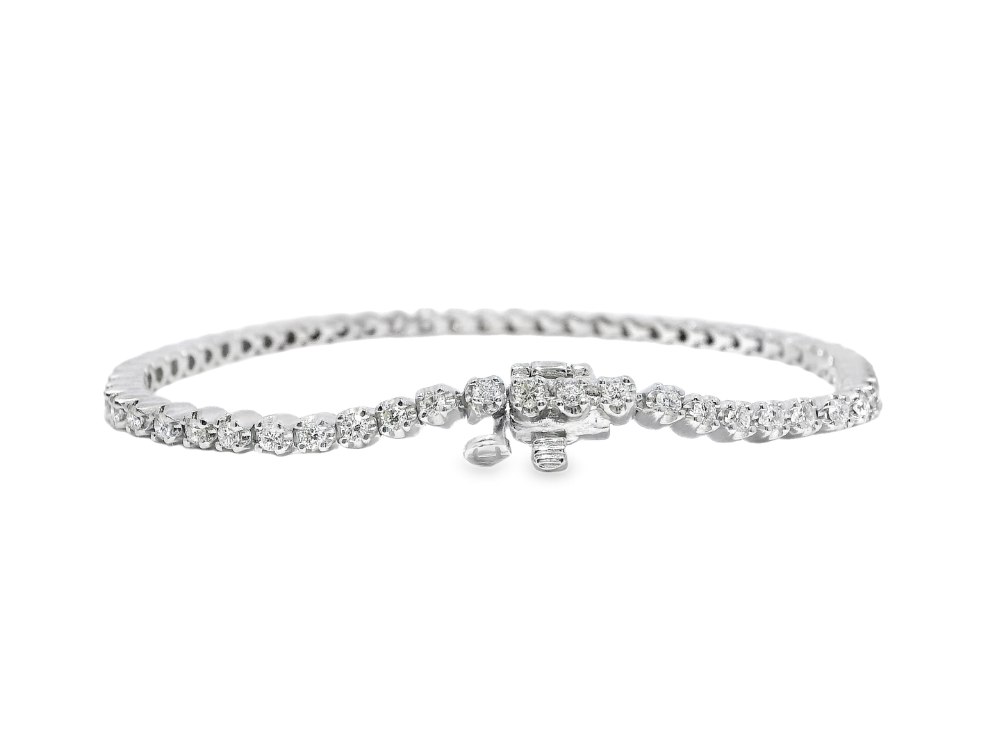 1.20CT Diamond Tennis Bracelet 14k White Gold