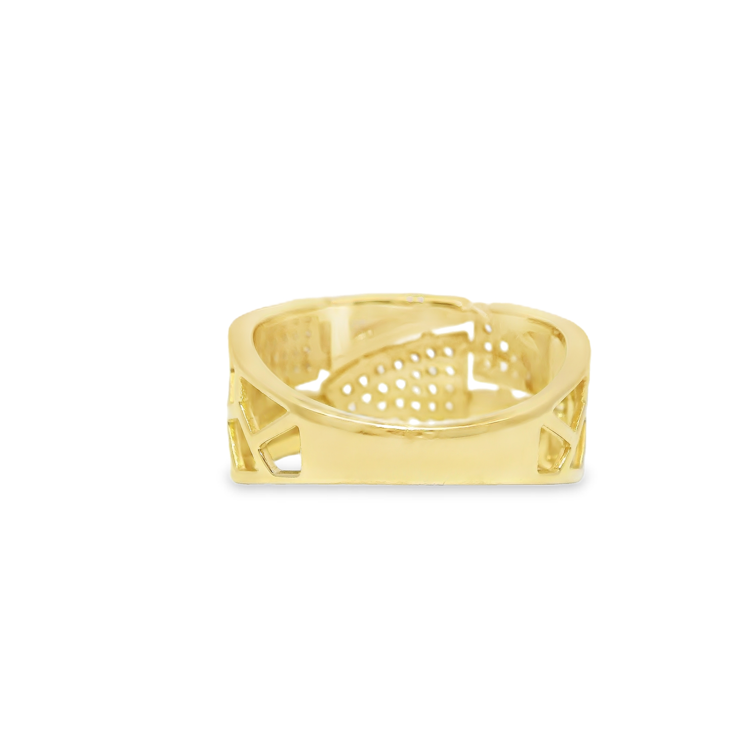 0.32CT Diamond 1.16CT White MOP Ring 14k Yellow Gold