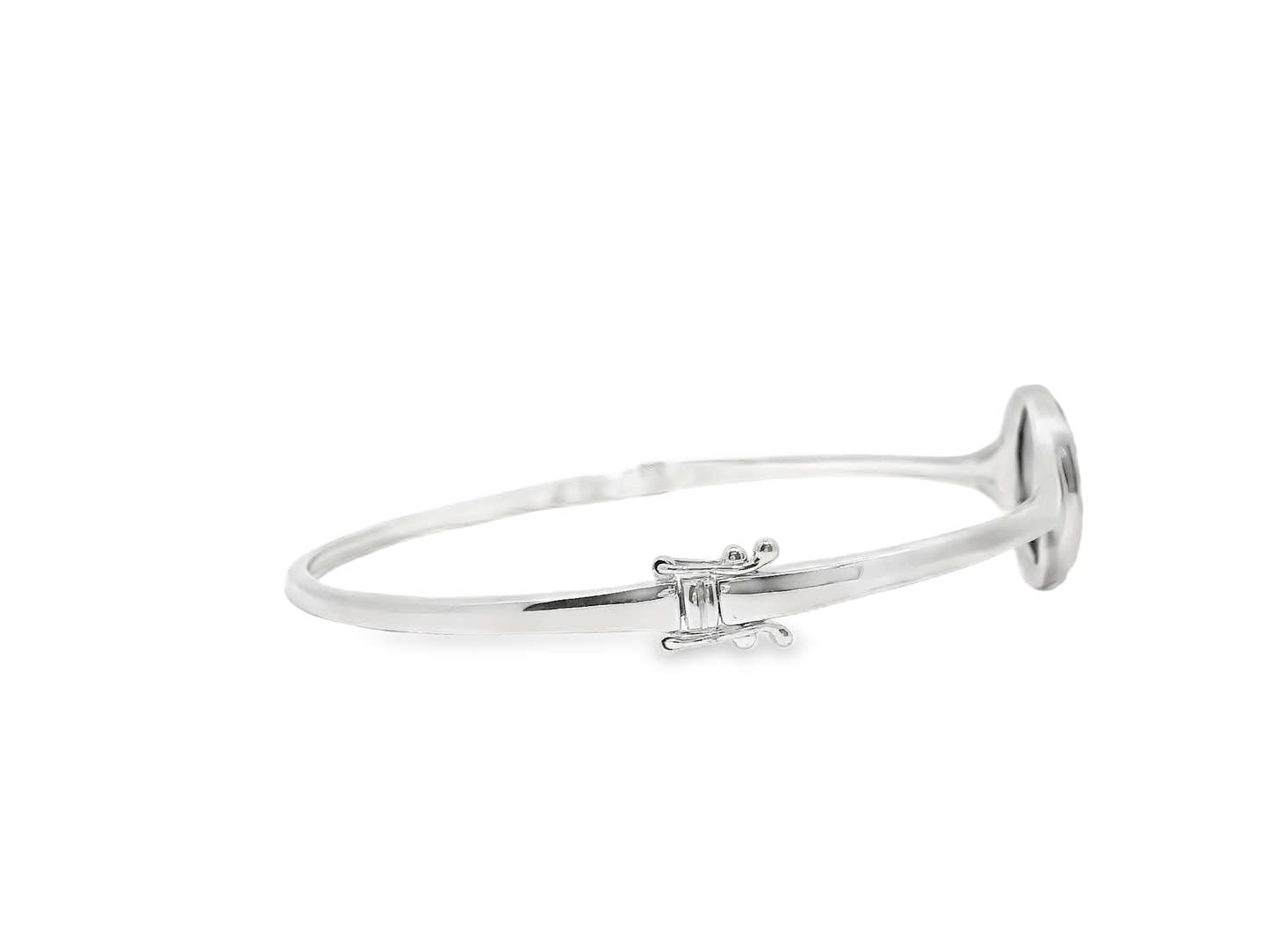 0.08Ct Diamond 3.54Ct Black Mother of Pearl Bracelet 14k White Gold