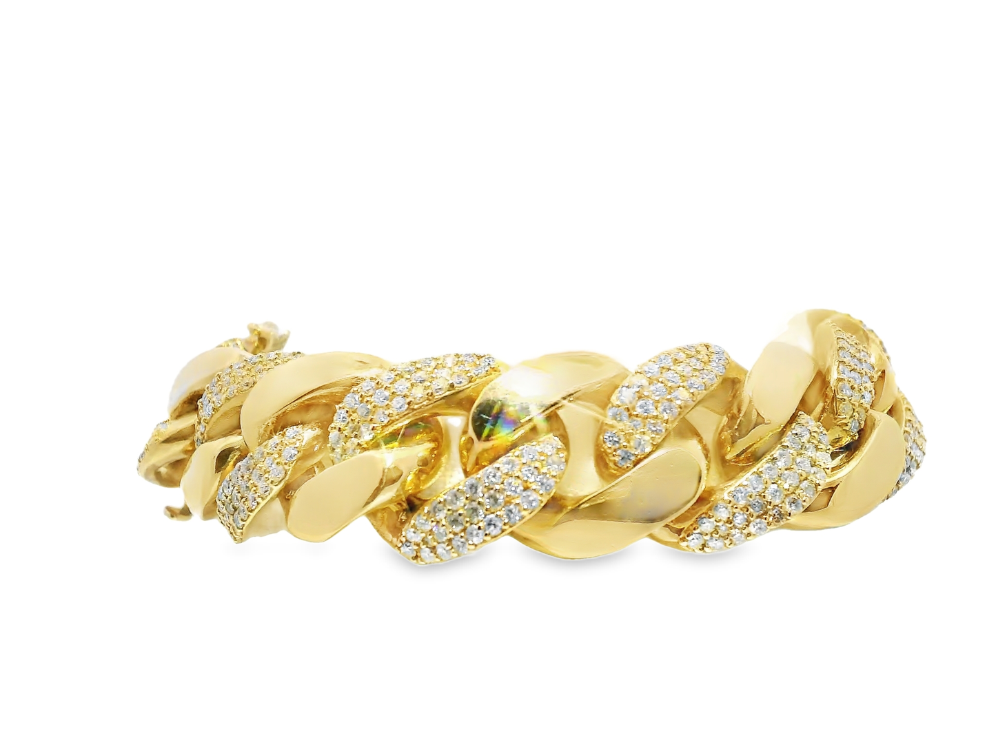 6.25CT Diamond Chain Link Bracelet 14k Yellow Gold