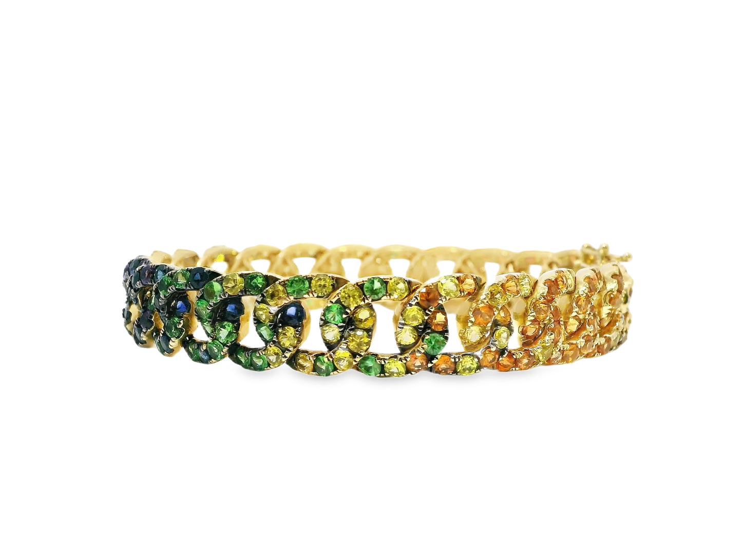 11.37CT Mixed Sapphire Bracelet 14k Yellow Gold