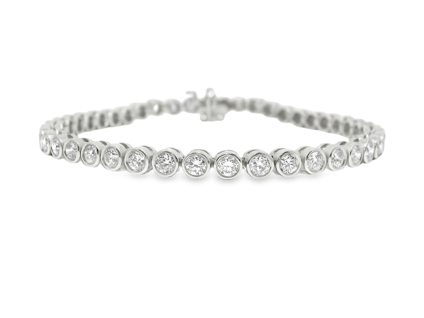 4.09CT Diamond Bezel Bracelet 14k Gold