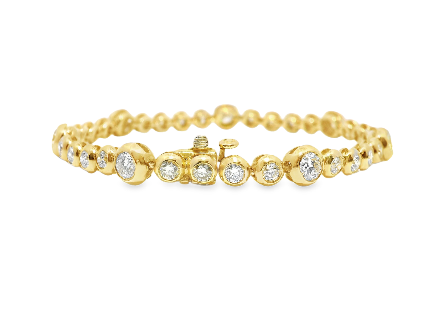 4.59CT Diamond Bezel Bracelet 14k Yellow Gold