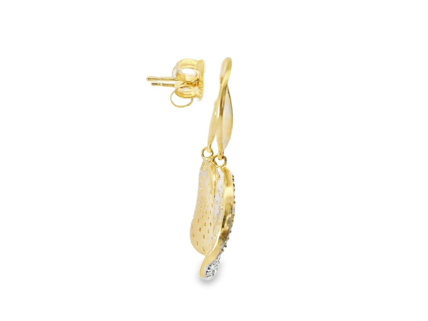 1.88CT Diamond Disc Fashion Earring 14k Yellow Gold
