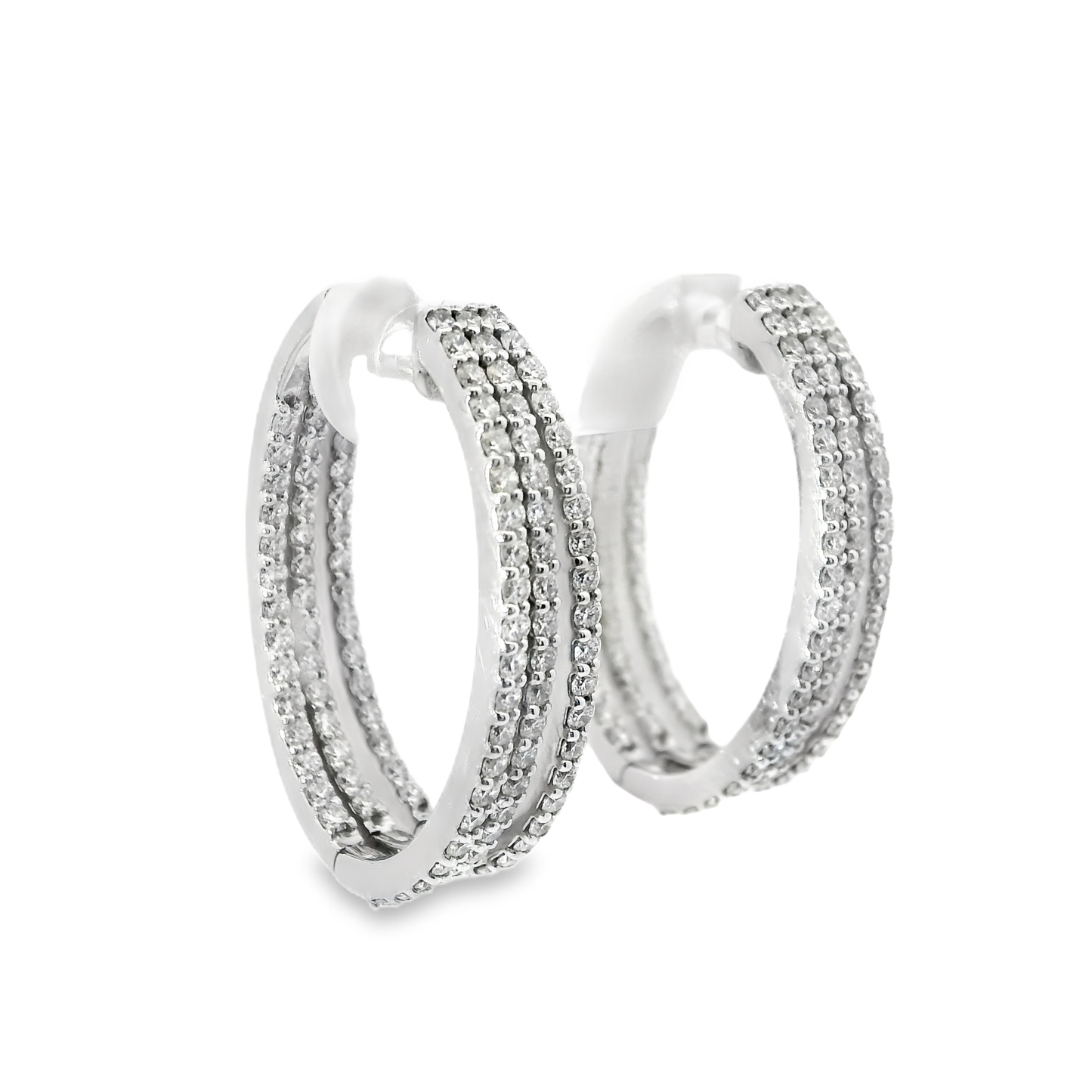 1.84CT Diamond 14k White Gold Earring
