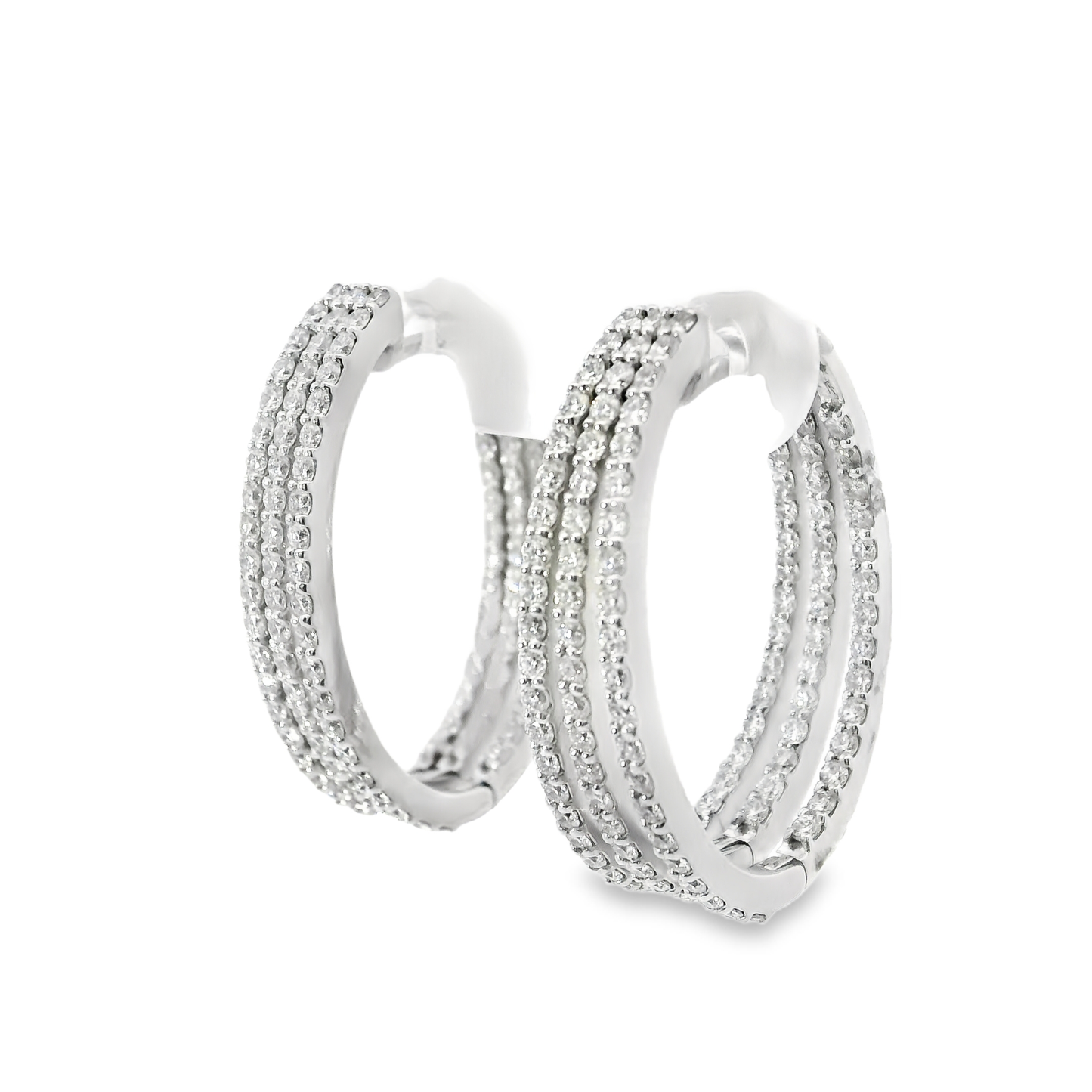 1.84CT Diamond 14k White Gold Earring