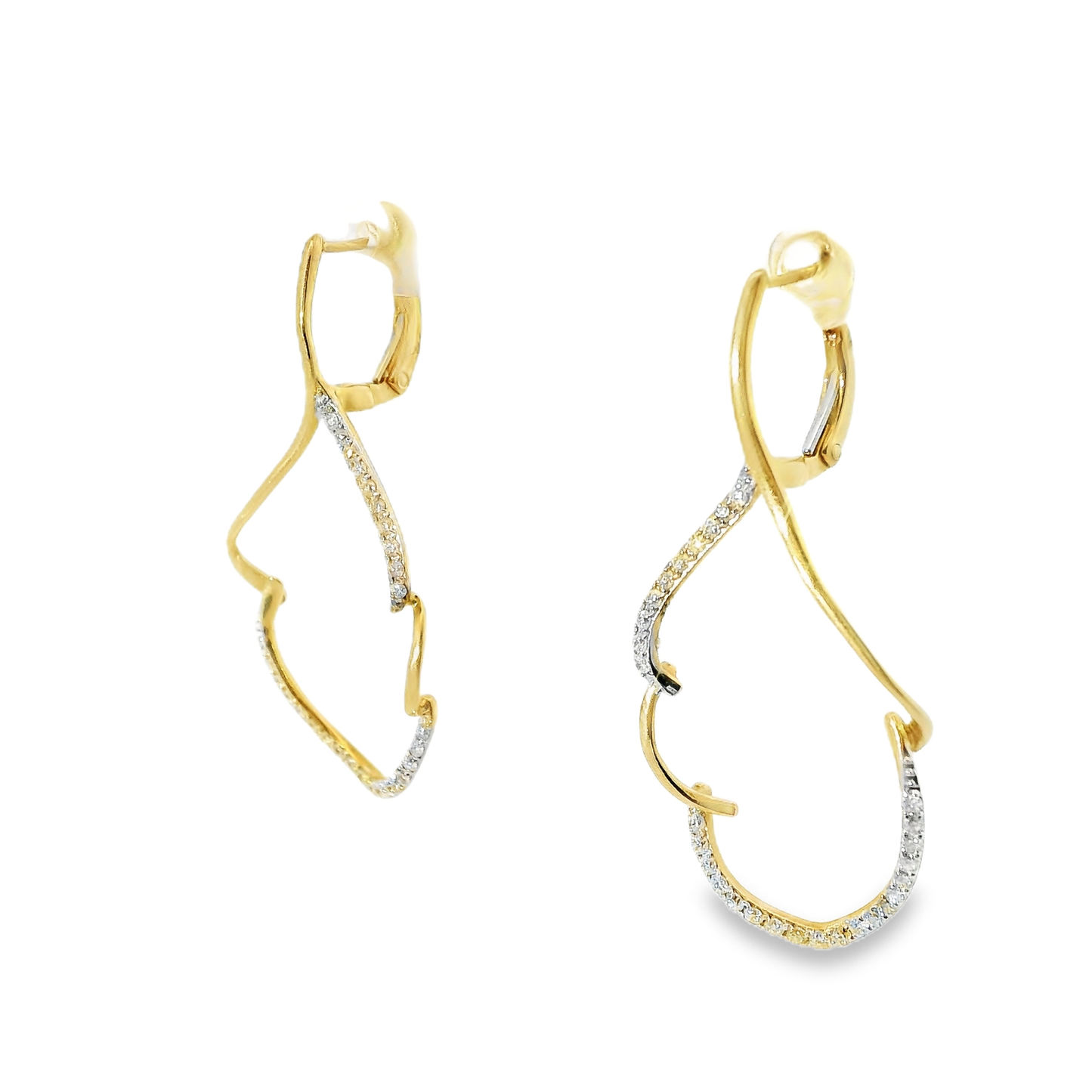 0.54CT Diamond 14k Yellow Gold Earring