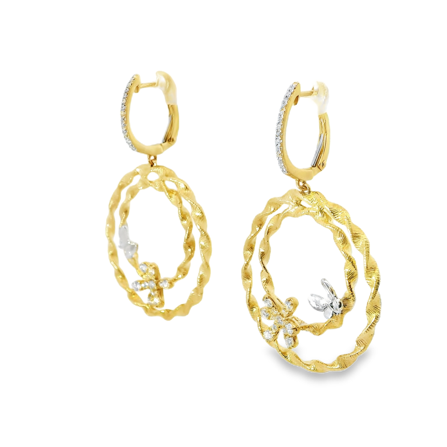 0.54CT Diamond 14k Yellow Gold Earring
