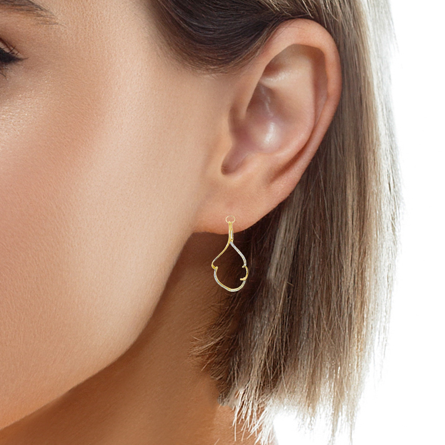 0.54CT Diamond 14k Yellow Gold Earring