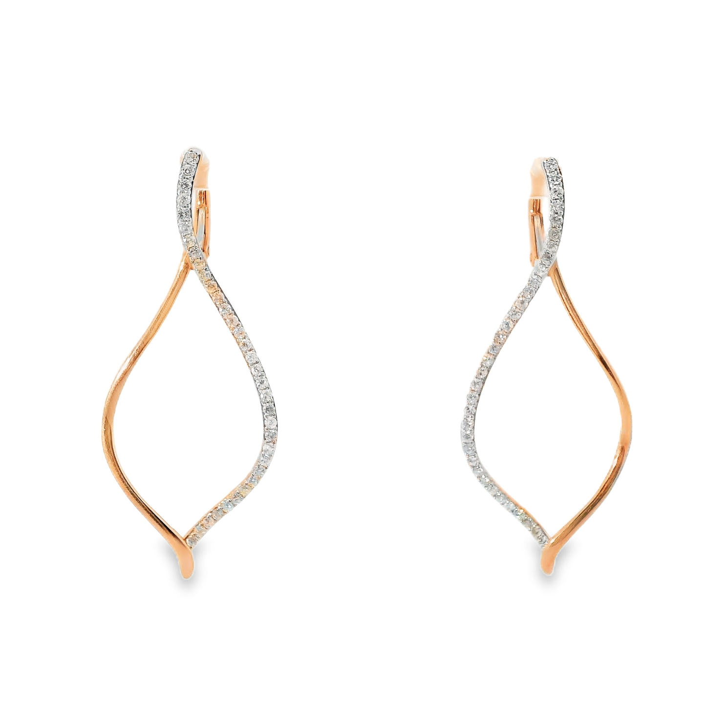 0.58CT Diamond 14k Rose Gold Earring