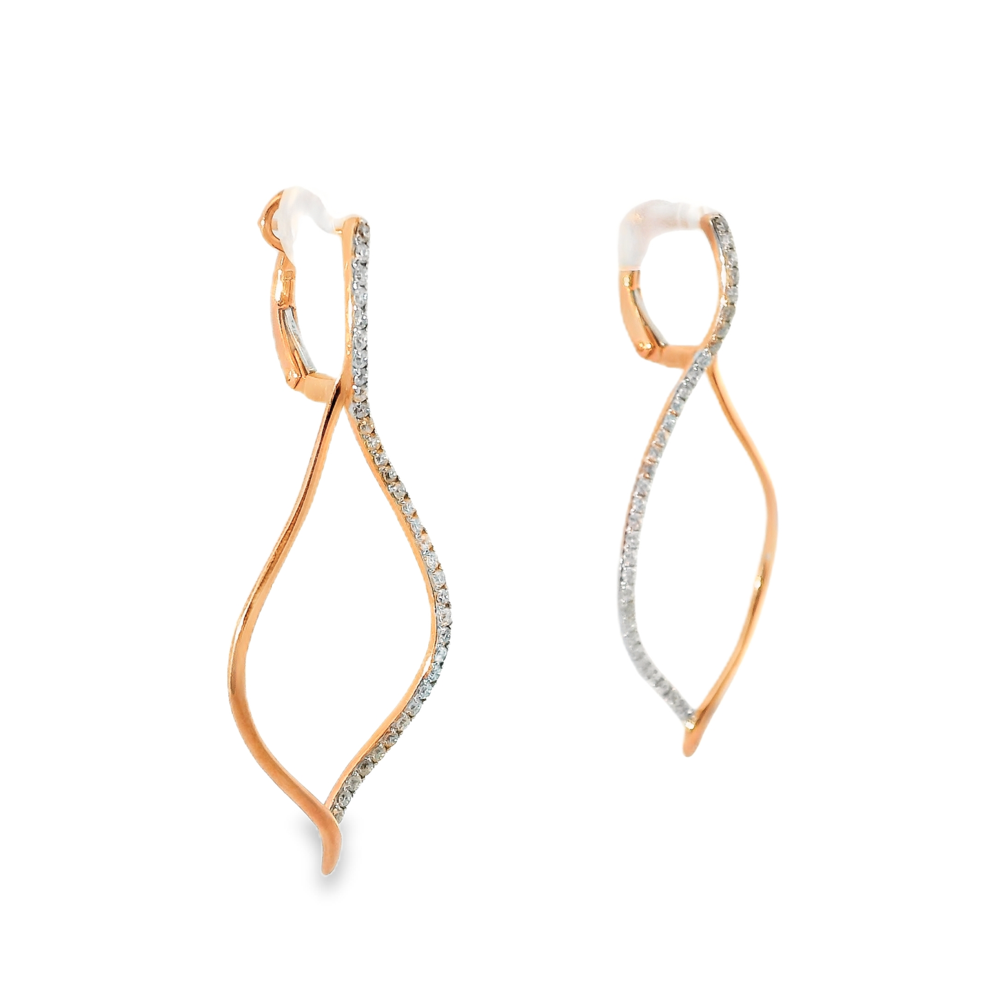 0.58CT Diamond 14k Rose Gold Earring