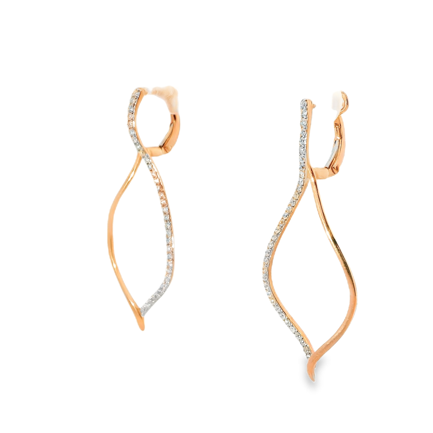 0.58CT Diamond 14k Rose Gold Earring