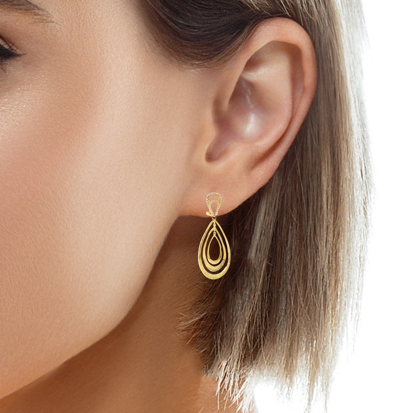 0.21CT Diamond 14k Rose Gold Earring