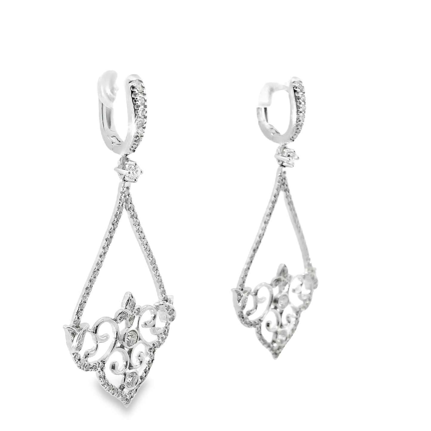 1.53CT Diamond 18k White Gold Earring