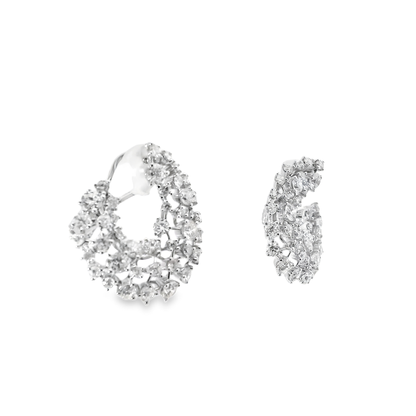 4.17CT Diamond Earrings 14k White Gold
