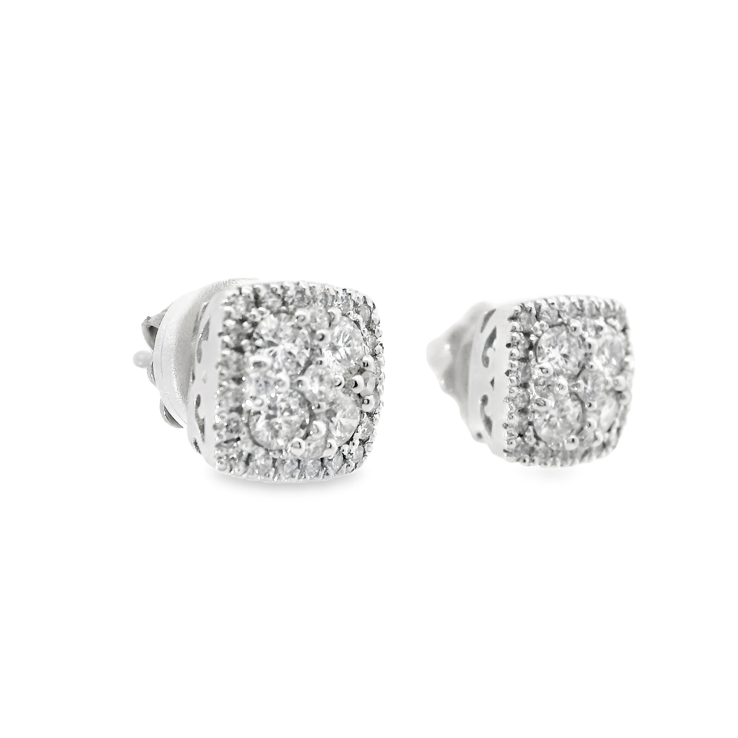1.06CT Diamond 18k White Gold Earring