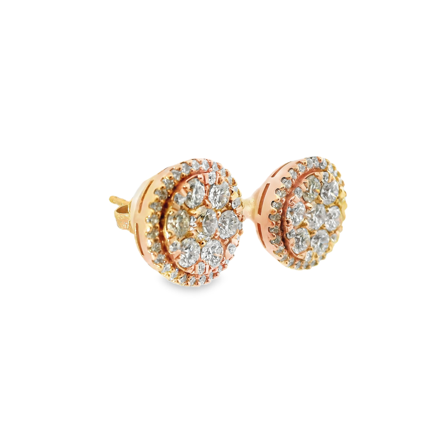 2.16CT Diamond 14k Rose Gold Earring