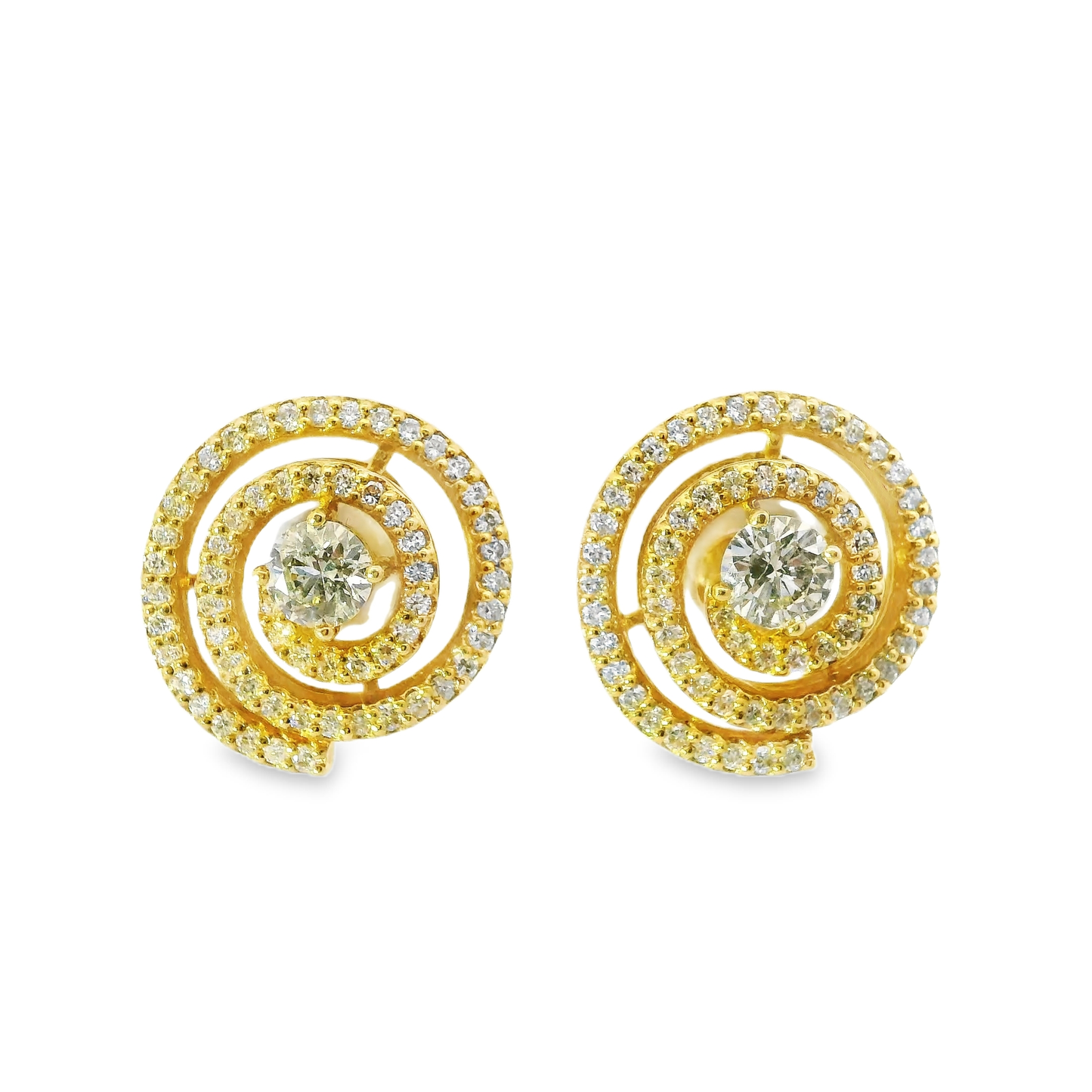 1.40CT Diamond 14k Yellow Gold Earring