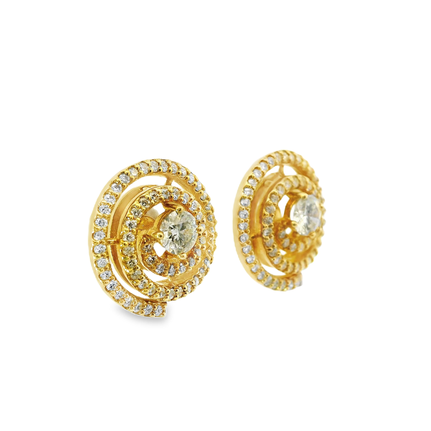 1.40CT Diamond 14k Yellow Gold Earring