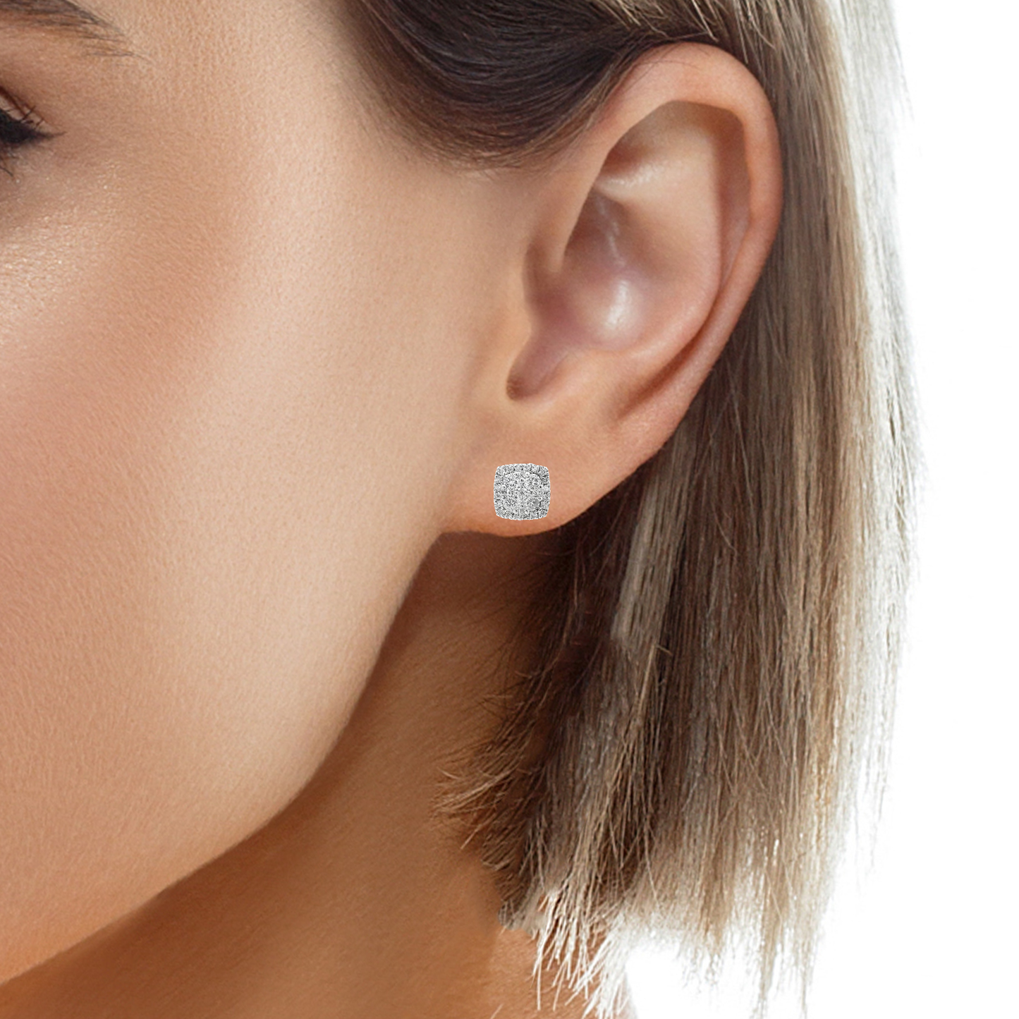 1.06CT Diamond 18k White Gold Earring