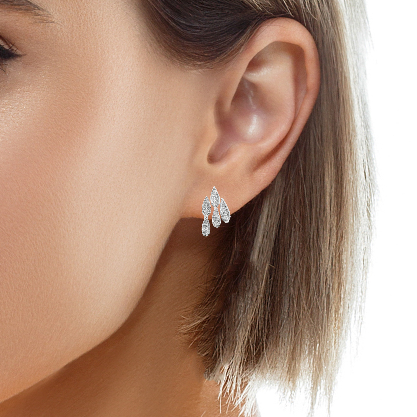 0.34CT Diamond 14k White Gold Earring
