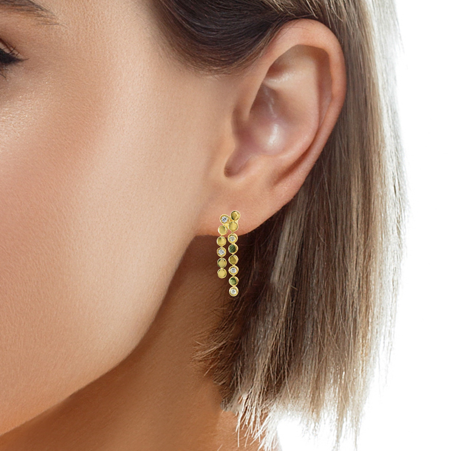 0.40CT Diamond 14k Yellow Gold Earring