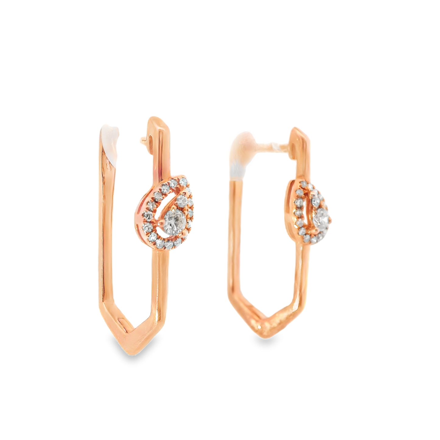 0.21CT Diamond 14k Rose Gold Earring
