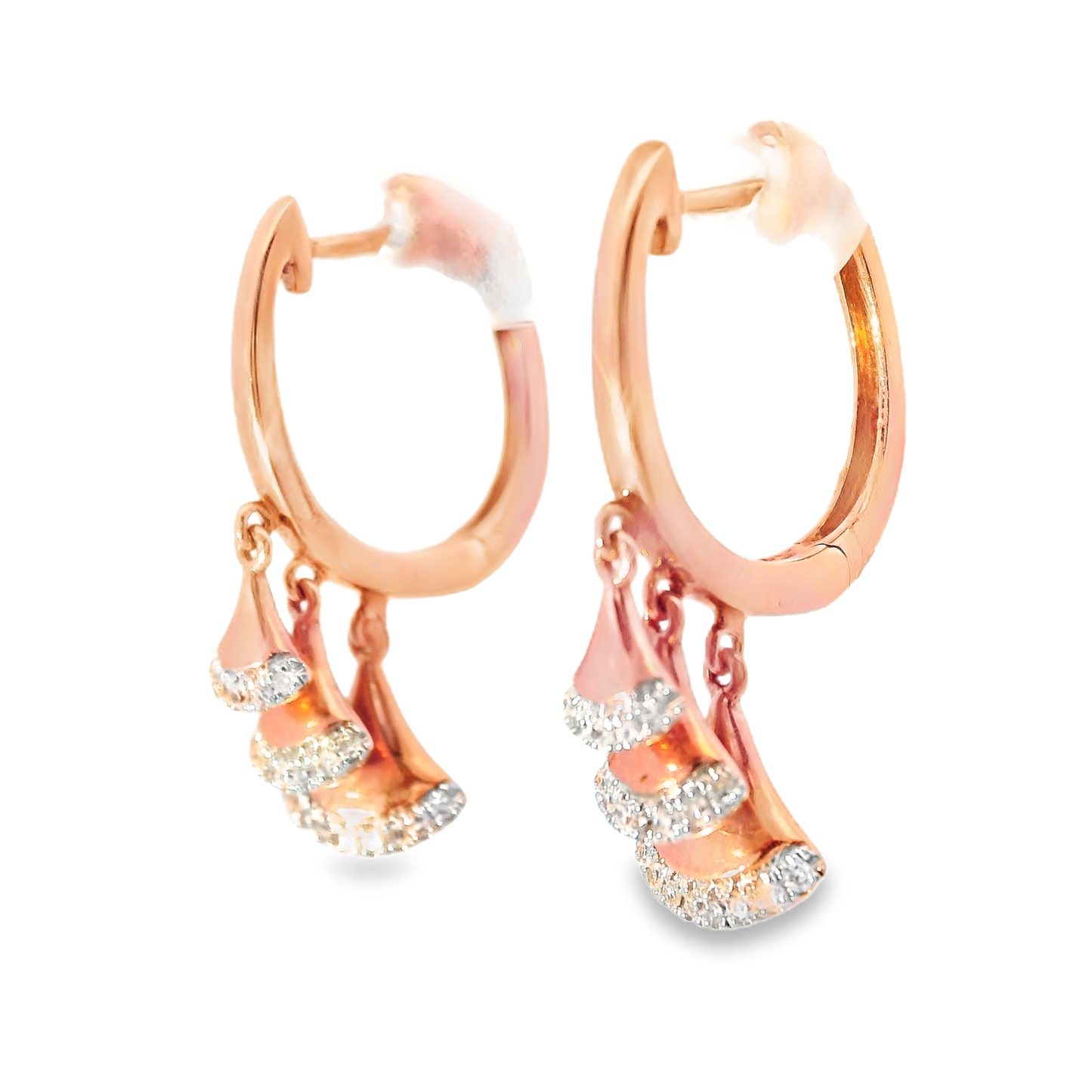 0.13CT Diamond 14k Rose Gold Earring