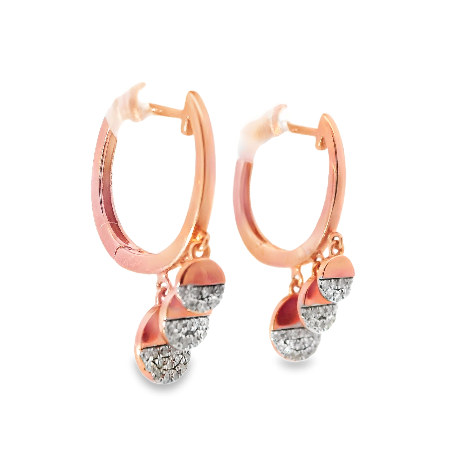 0.21CT Diamond 14k Rose Gold Earring