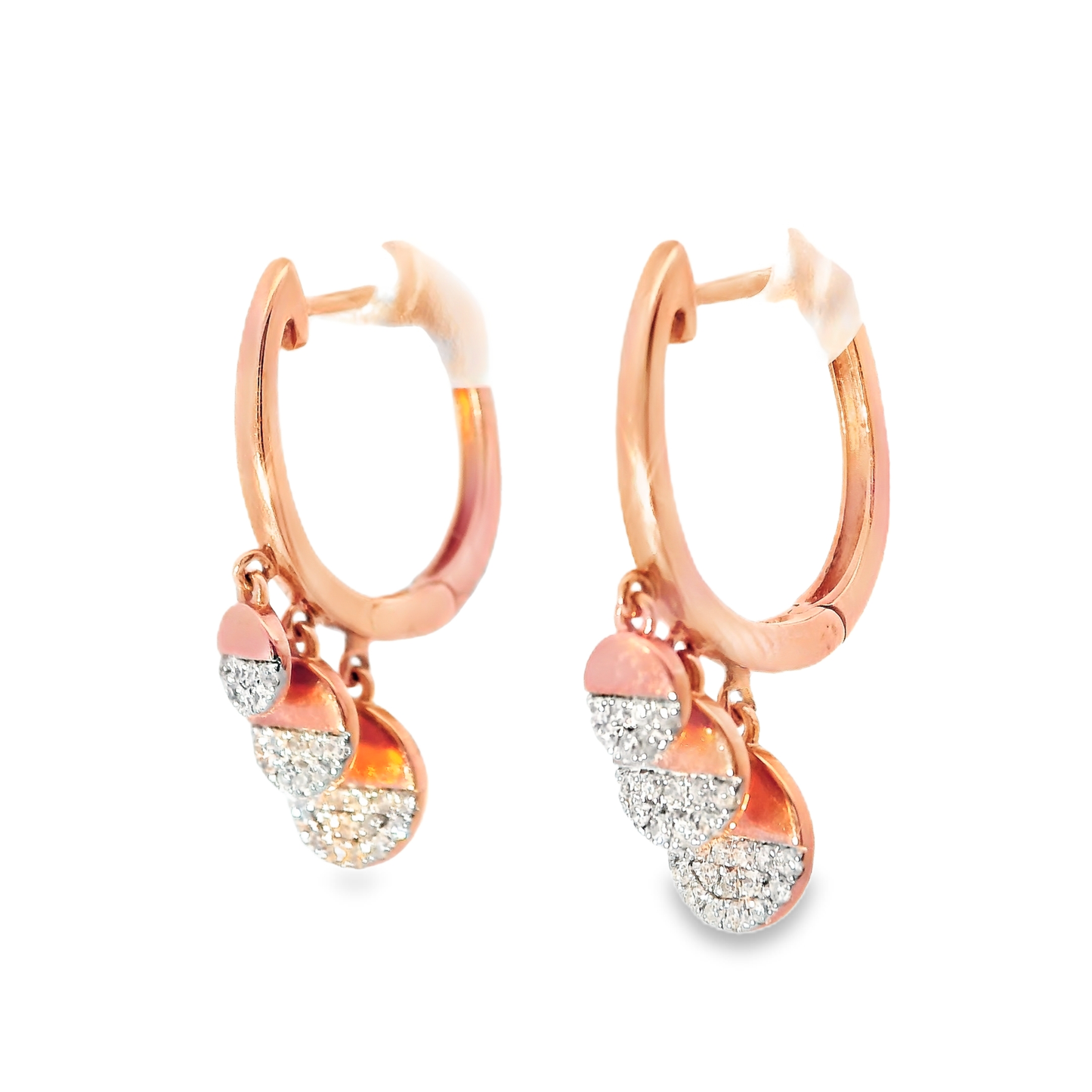 0.21CT Diamond 14k Rose Gold Earring