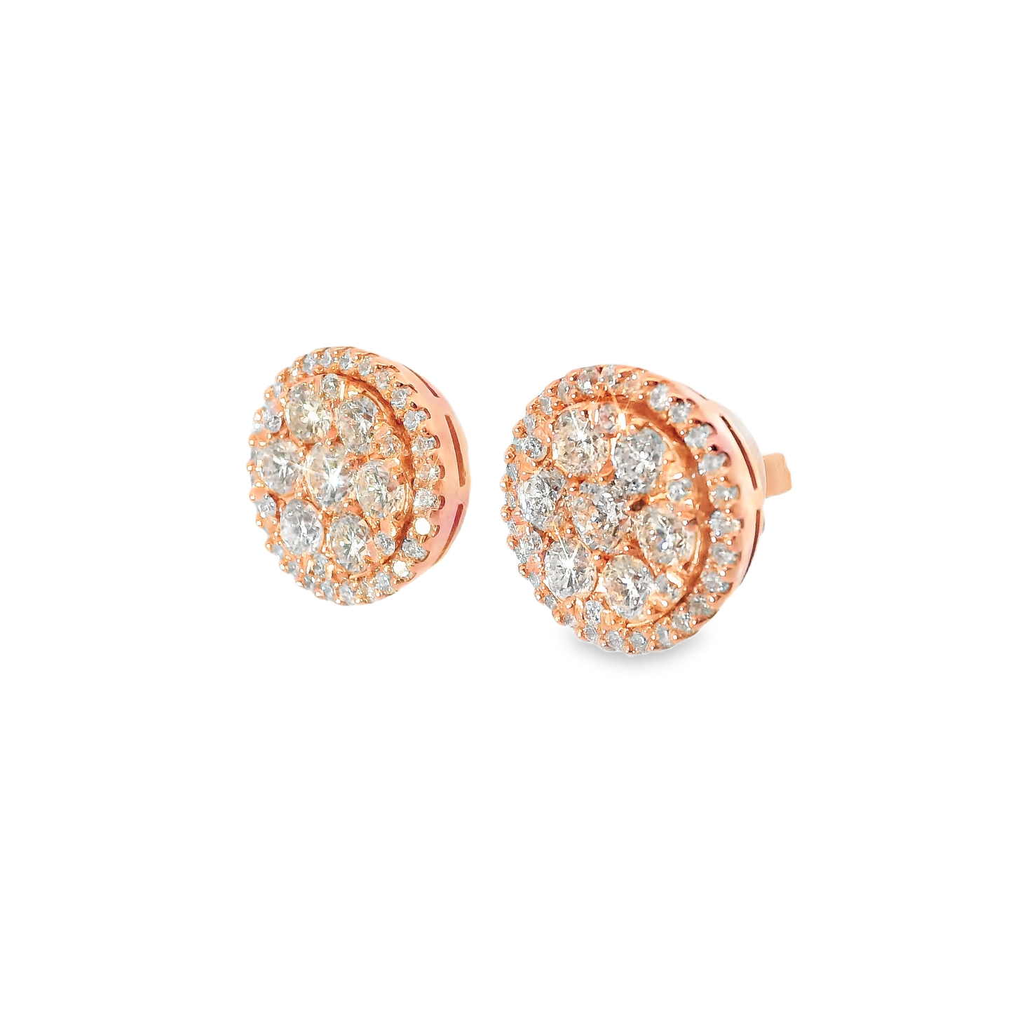 2.16CT Diamond 14k Rose Gold Earring