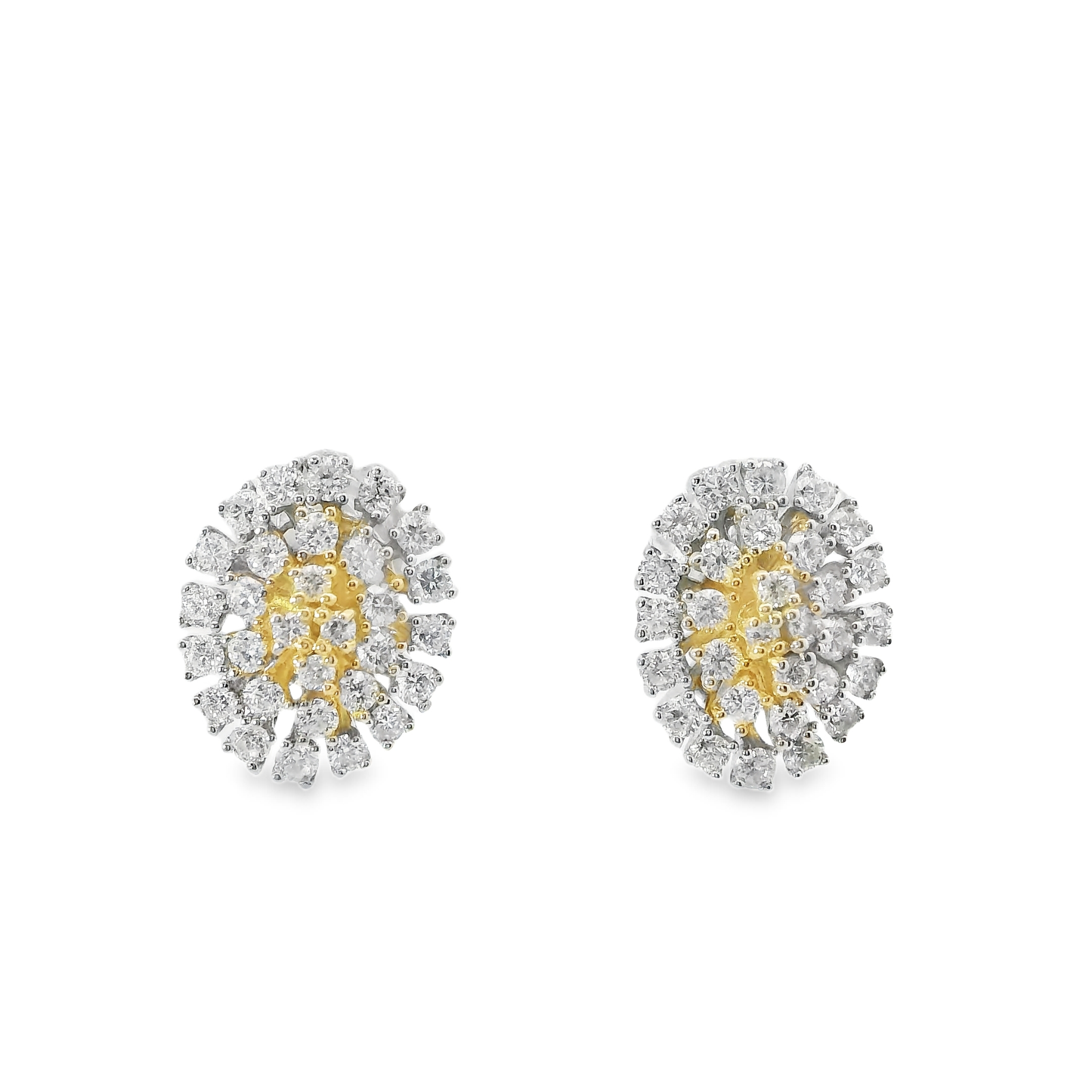1.23CT Diamond 14k Yellow Gold Earring