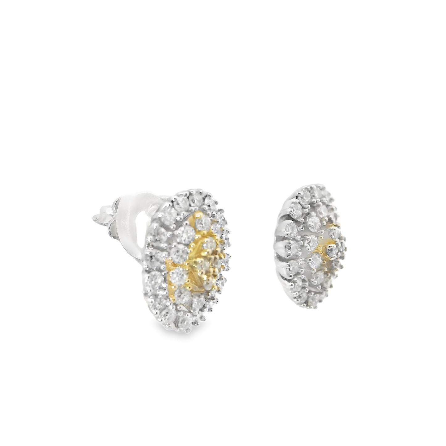 1.23CT Diamond 14k Yellow Gold Earring