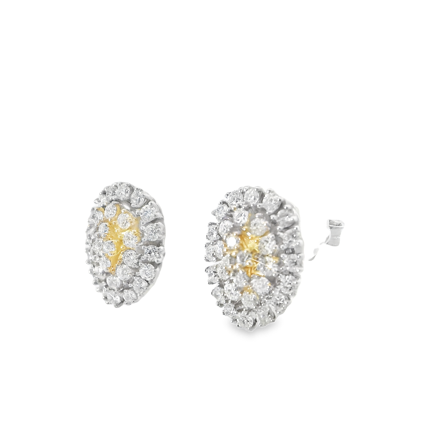 1.23CT Diamond 14k Yellow Gold Earring