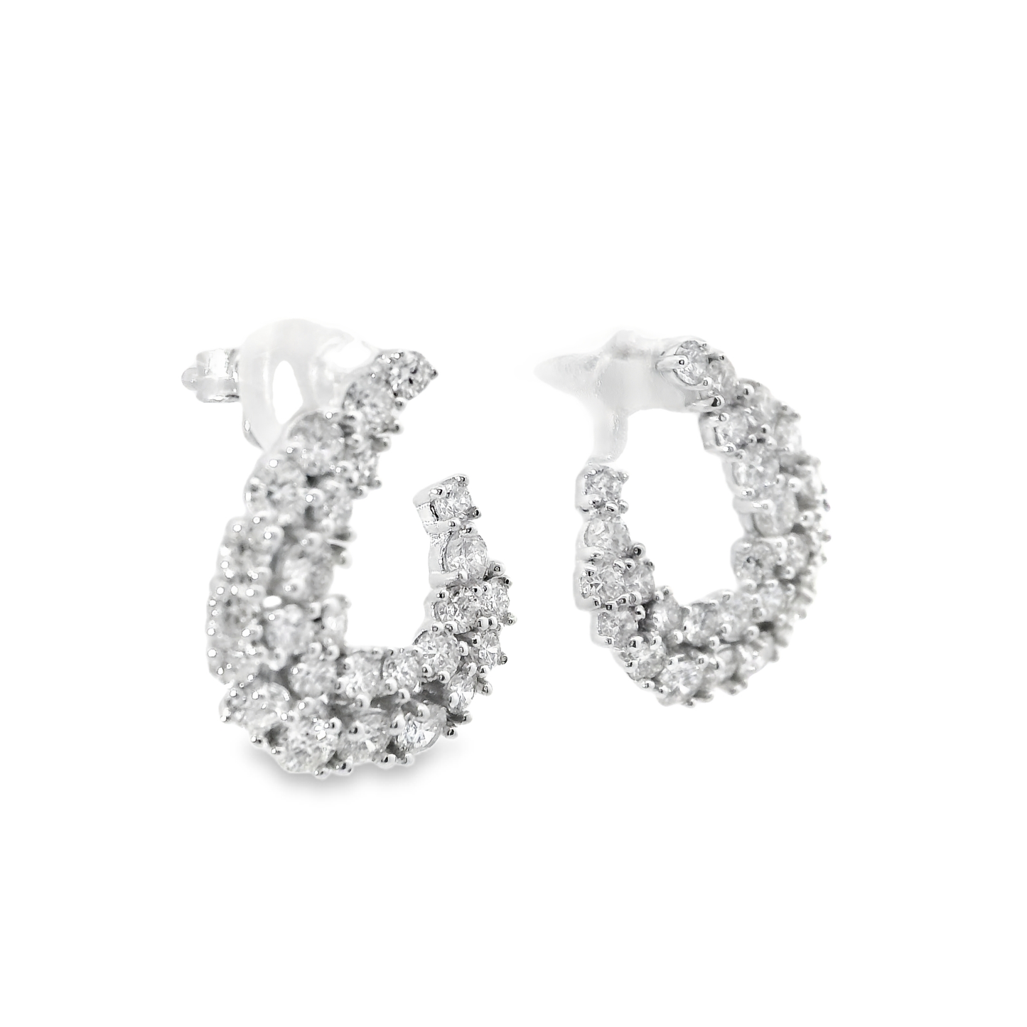 1.51CT Diamond 14k White Gold Earring