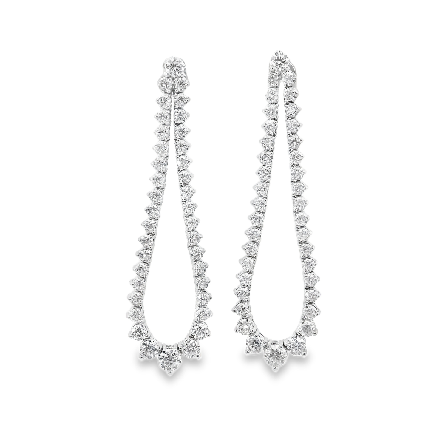 3.29CT Diamond Earrings 14k White Gold
