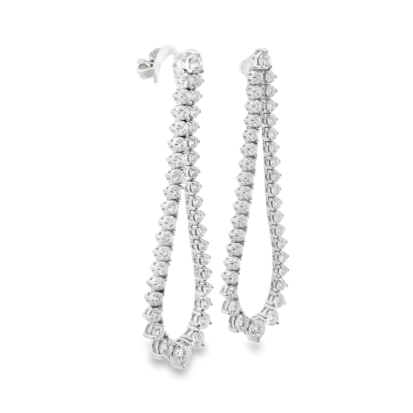 3.29CT Diamond Earrings 14k White Gold