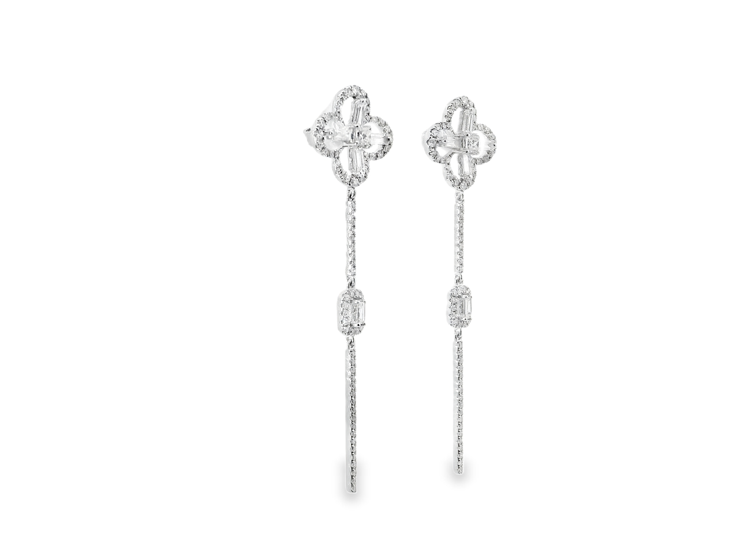 0.96CT Diamond Earring 14k White Gold