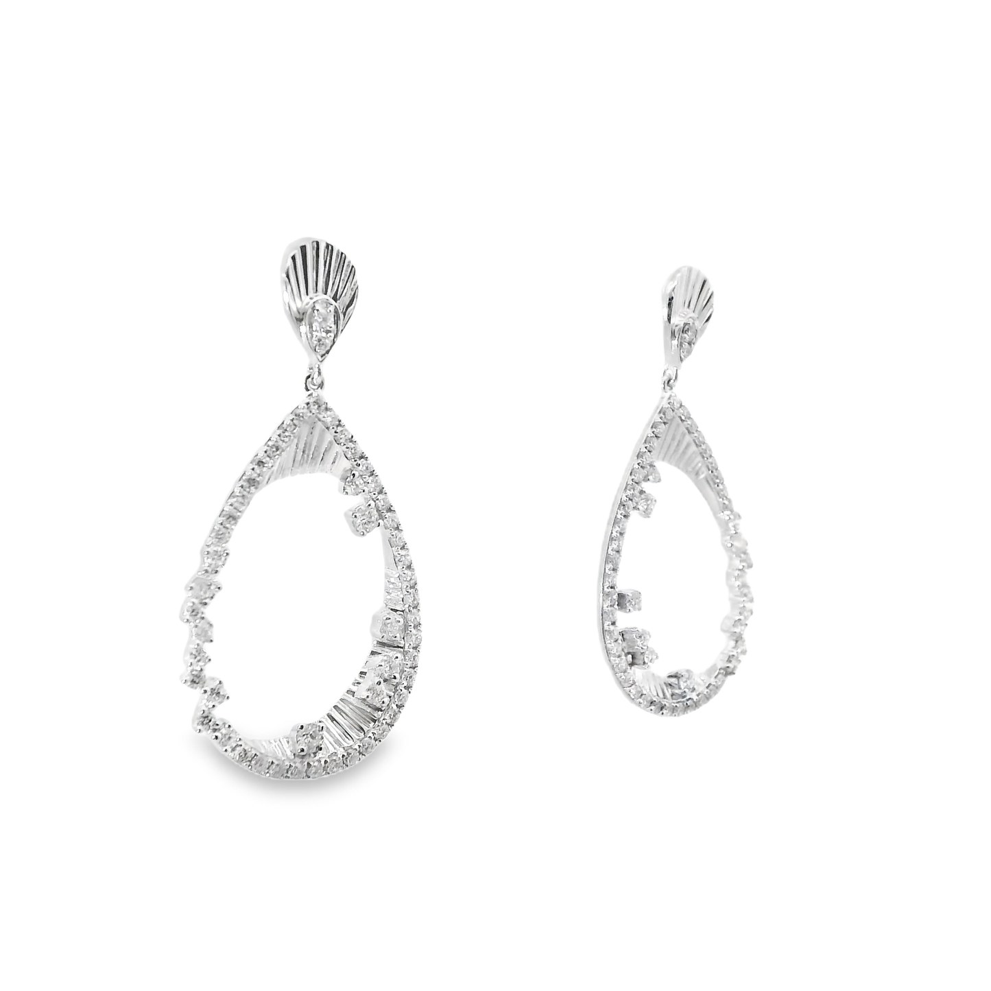 1.09CT Diamond Earrings 14k White Gold