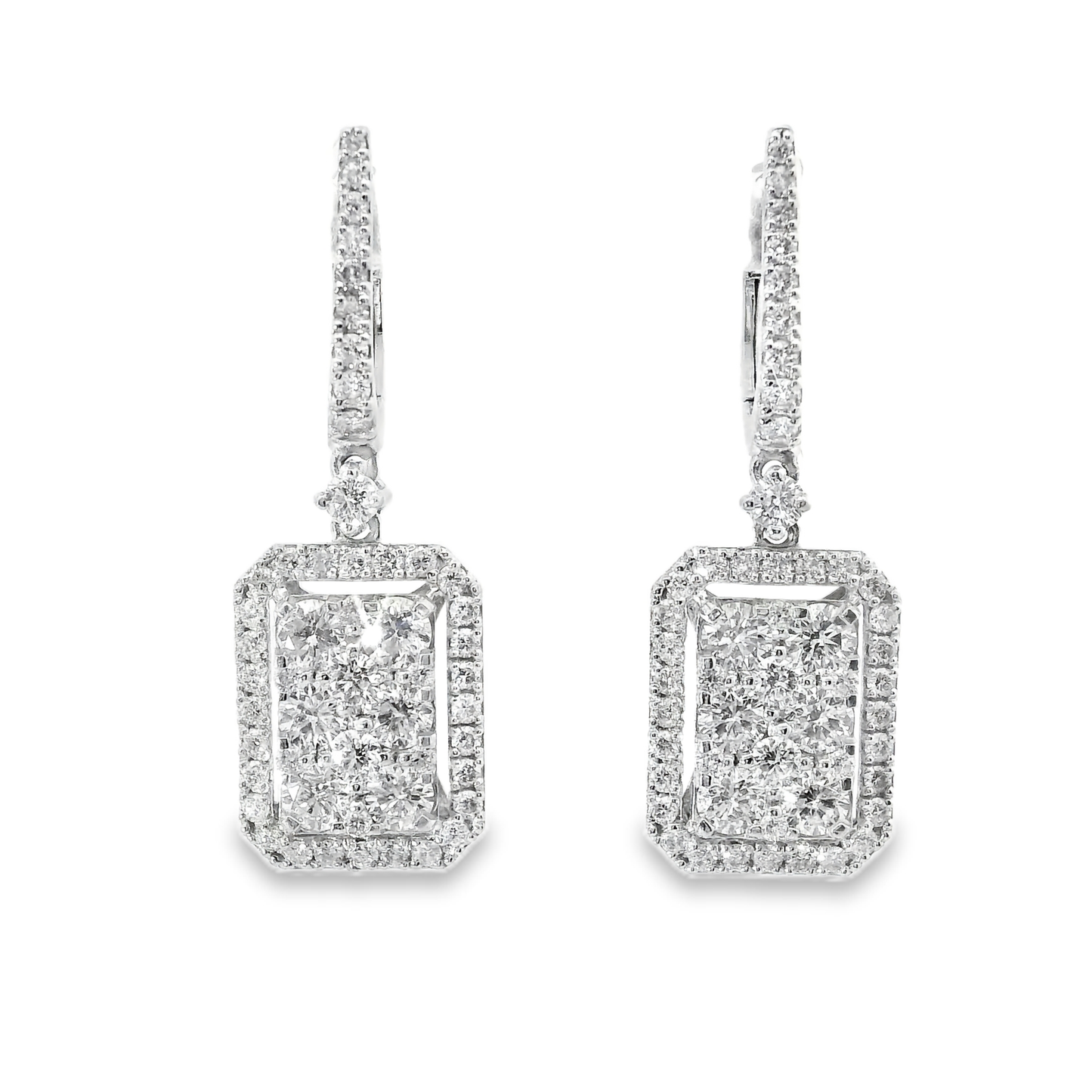 1.91CT Diamond Earring 14k White Gold