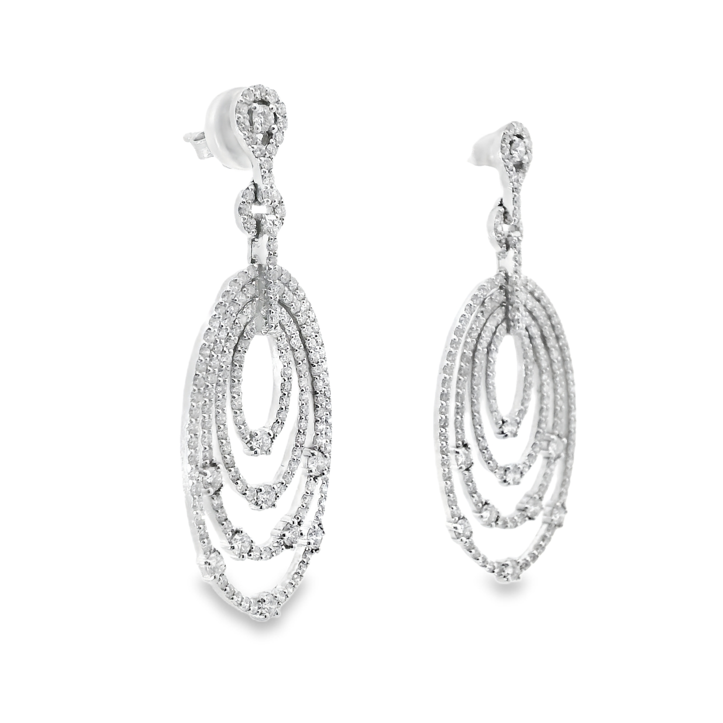 4.44CT Diamond Earring 14k White Gold