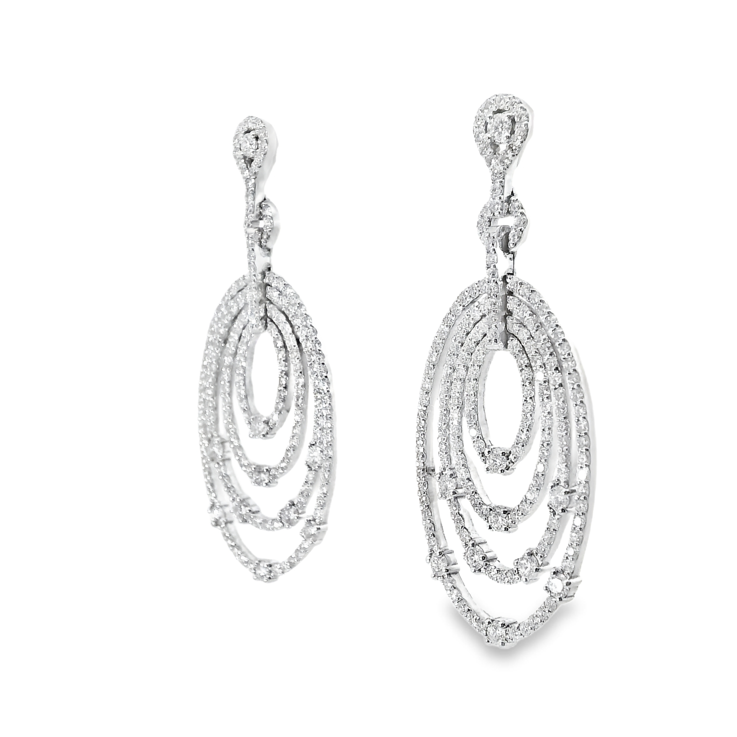 4.44CT Diamond Earring 14k White Gold