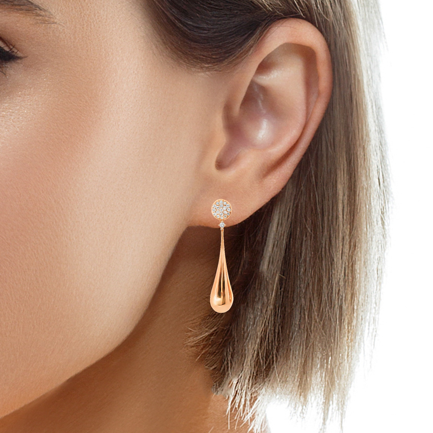 0.66CT Diamond Earrings 18k Rose Gold